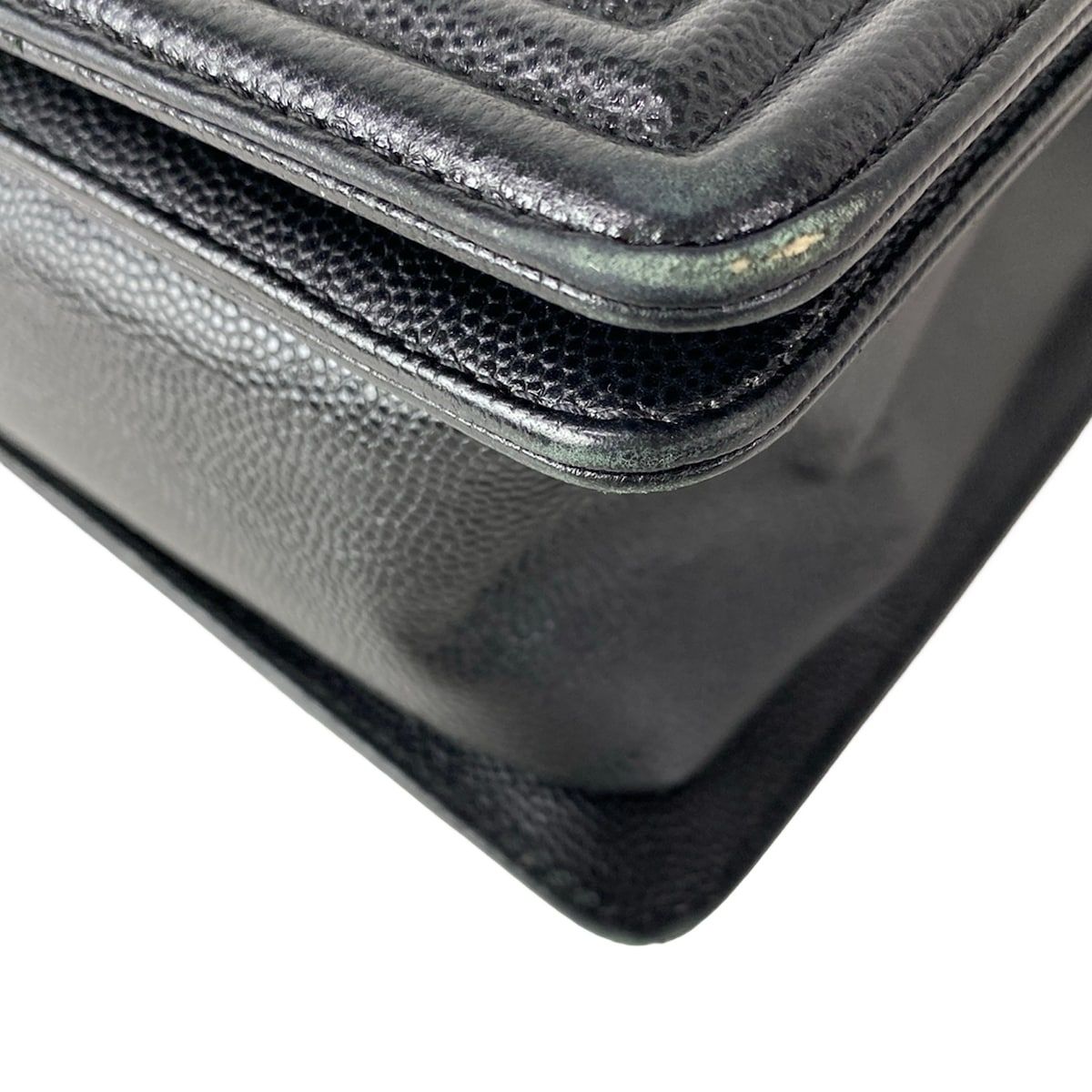 Chanel Shoulder Bag Boy Quilted Black Chain Vintage Silver — view 7