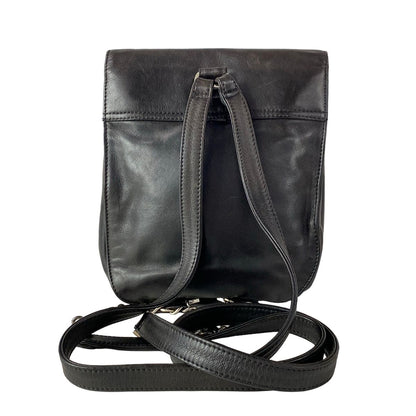 Chanel Backpack Black CC Logo Embroidery Silver Chain Shoulder Lambskin — view 3