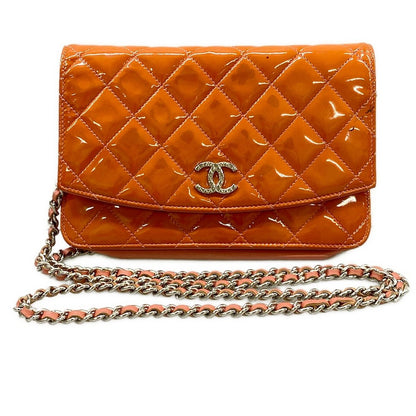 Chanel Wallet Brilliant Pink Chain Silver Leather Lambskin Shoulder Bag