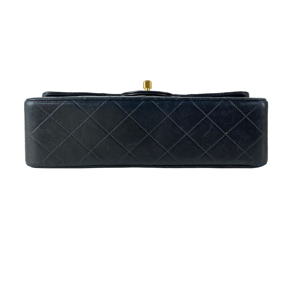 Chanel Shoulder Bag Double Flap Quilted Black Chain Gold Lambskin — view 5