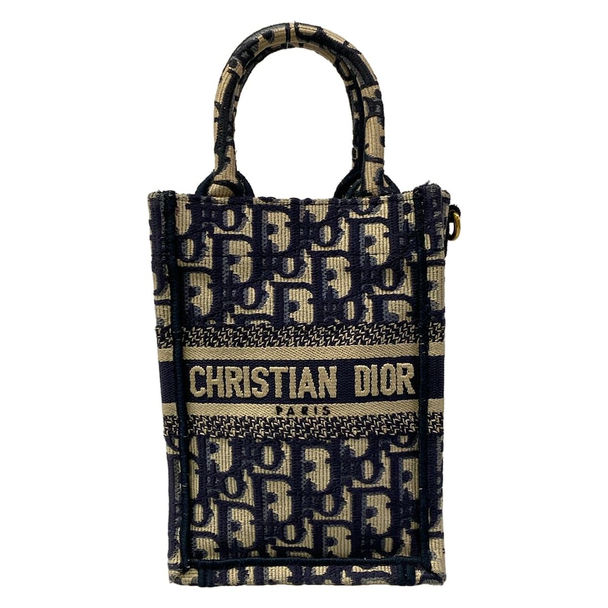 Dior Tote Book Mini Phone Dark Navy Ivory