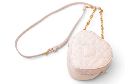 Dior Amor Caro Shoulder Bag Mini Vanity Heart Pouch Leather