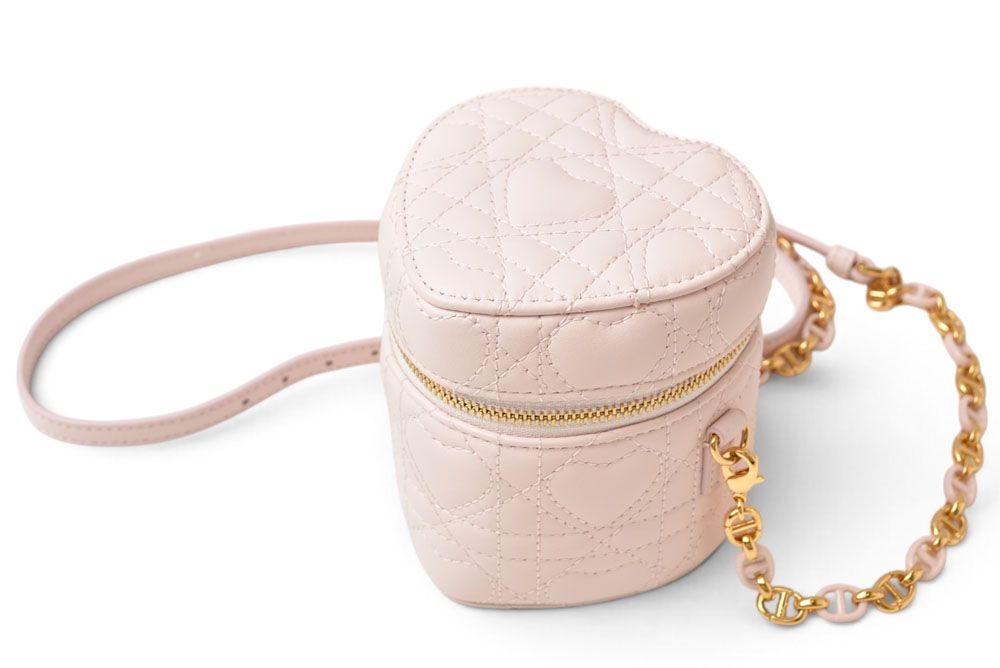 Dior Amor Caro Shoulder Bag Mini Vanity Heart Pouch Leather — view 4