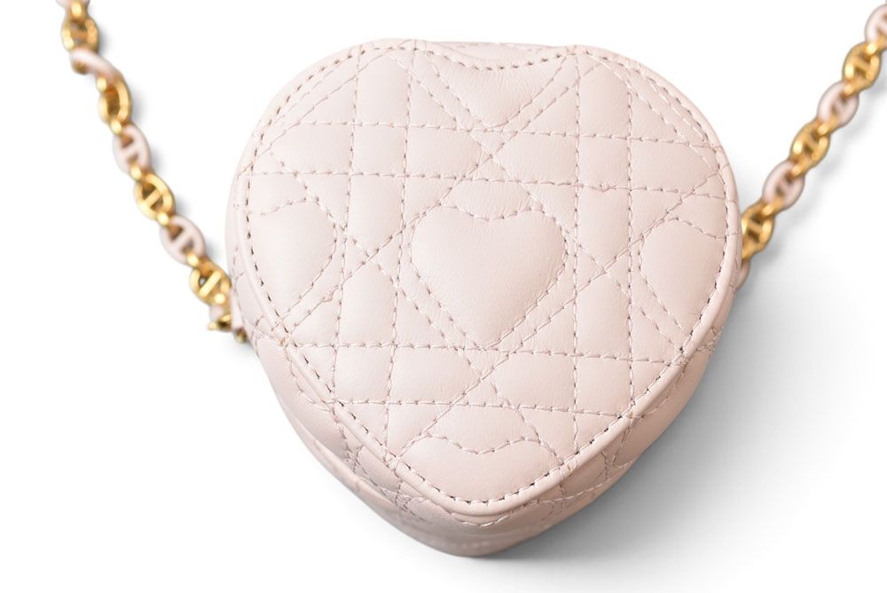 Dior Amor Caro Shoulder Bag Mini Vanity Heart Pouch Leather — view 5