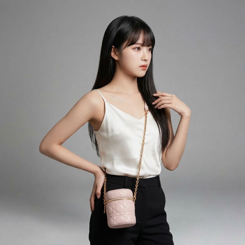 Dior Amor Caro Shoulder Bag Mini Vanity Heart Pouch Leather — view 3