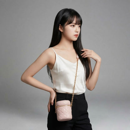 Dior Amor Caro Shoulder Bag Mini Vanity Heart Pouch Leather — view 3