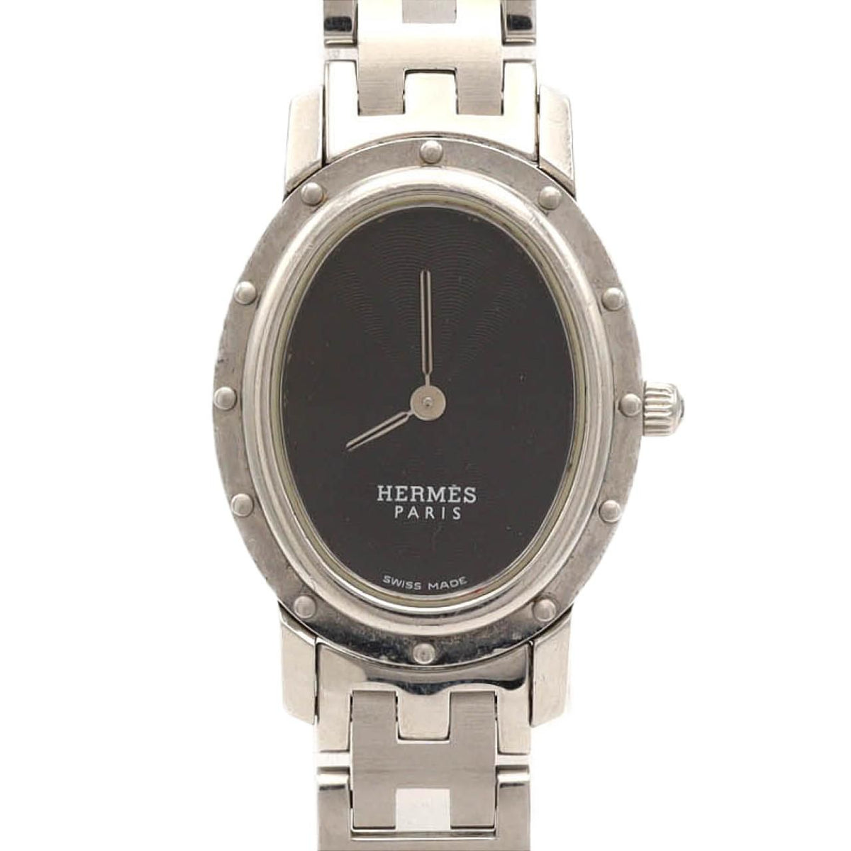 Hermes Clipper Oval SS Quartz Watch