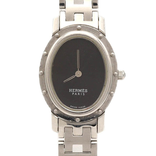 Hermes Clipper Oval SS Quartz Watch