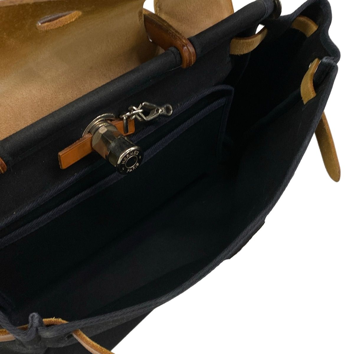 Hermes Handbag Herbag PM Black Brown — view 7