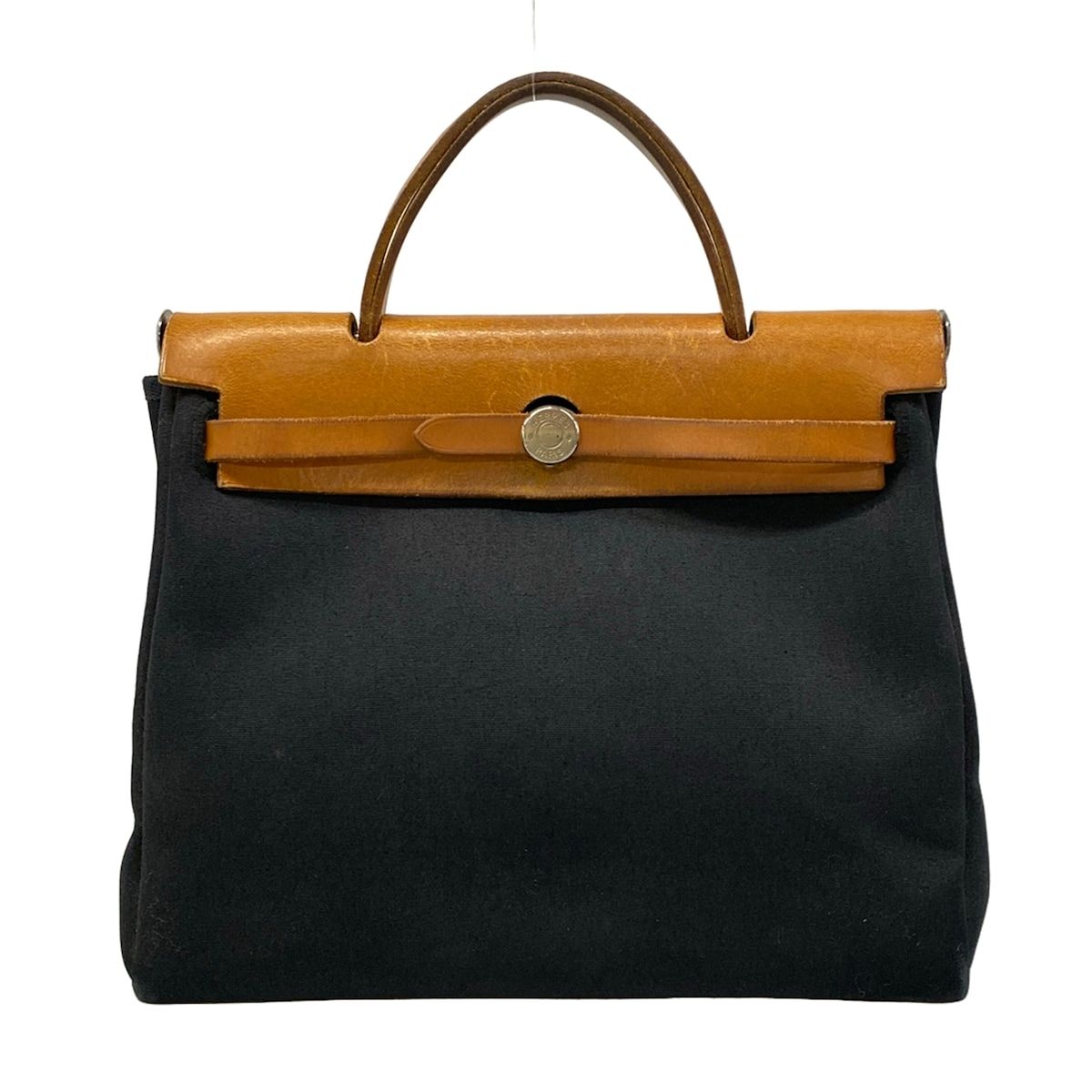 Hermes Handbag Herbag PM Black Brown