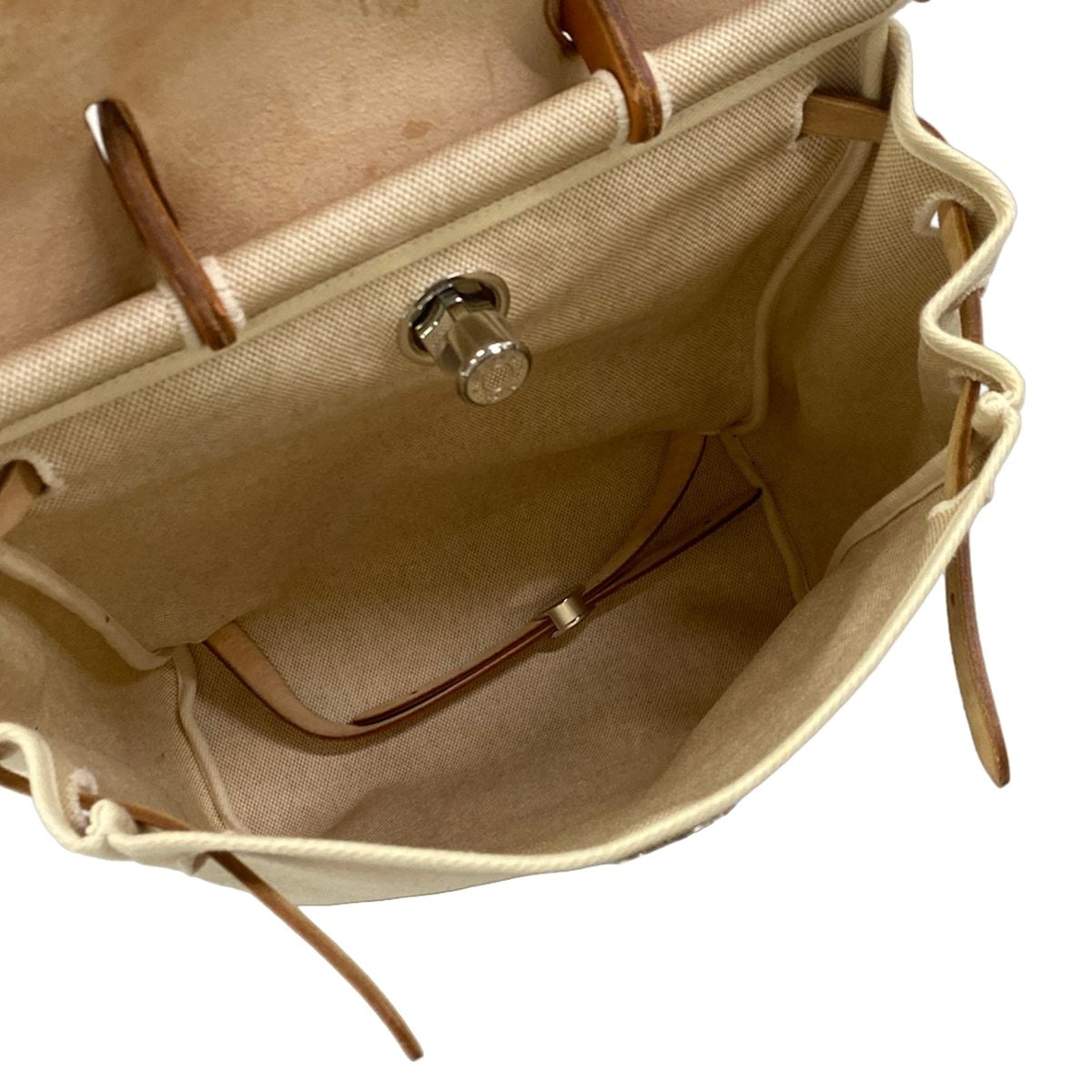 Hermes Backpack Herbag a Dos Ivory Brown — view 7