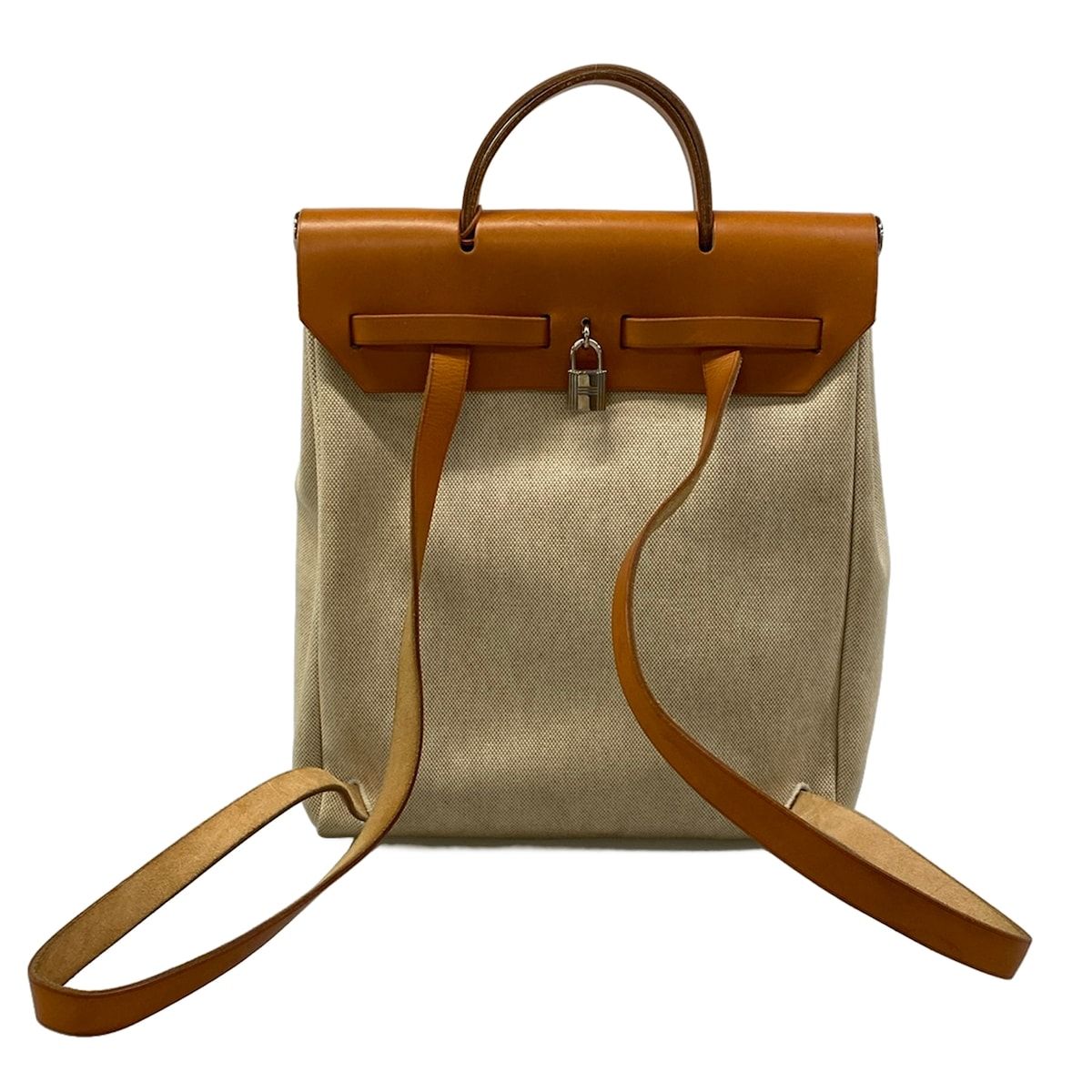Hermes Backpack Herbag a Dos Ivory Brown — view 3