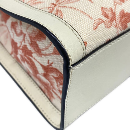 Gucci Tote GG Ribbon Ivory Pink Floral Leather — view 6