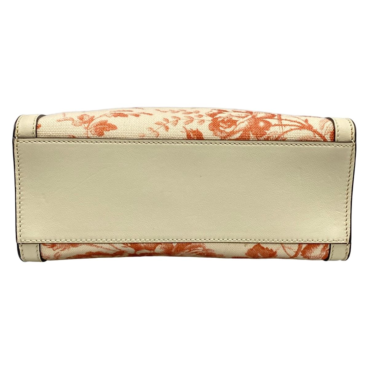 Gucci Tote GG Ribbon Ivory Pink Floral Leather — view 5