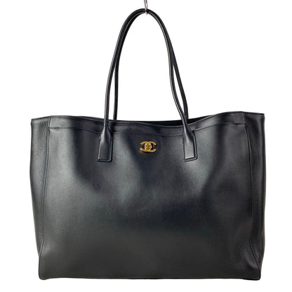 Chanel Tote Large Shopping Black Gold