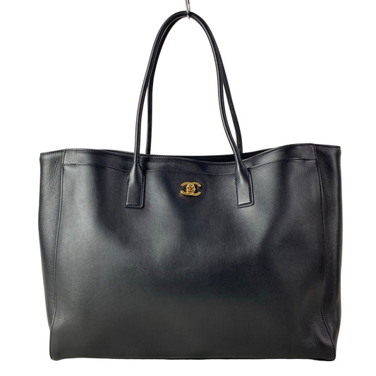 Chanel Tote Large Shopping Black Gold