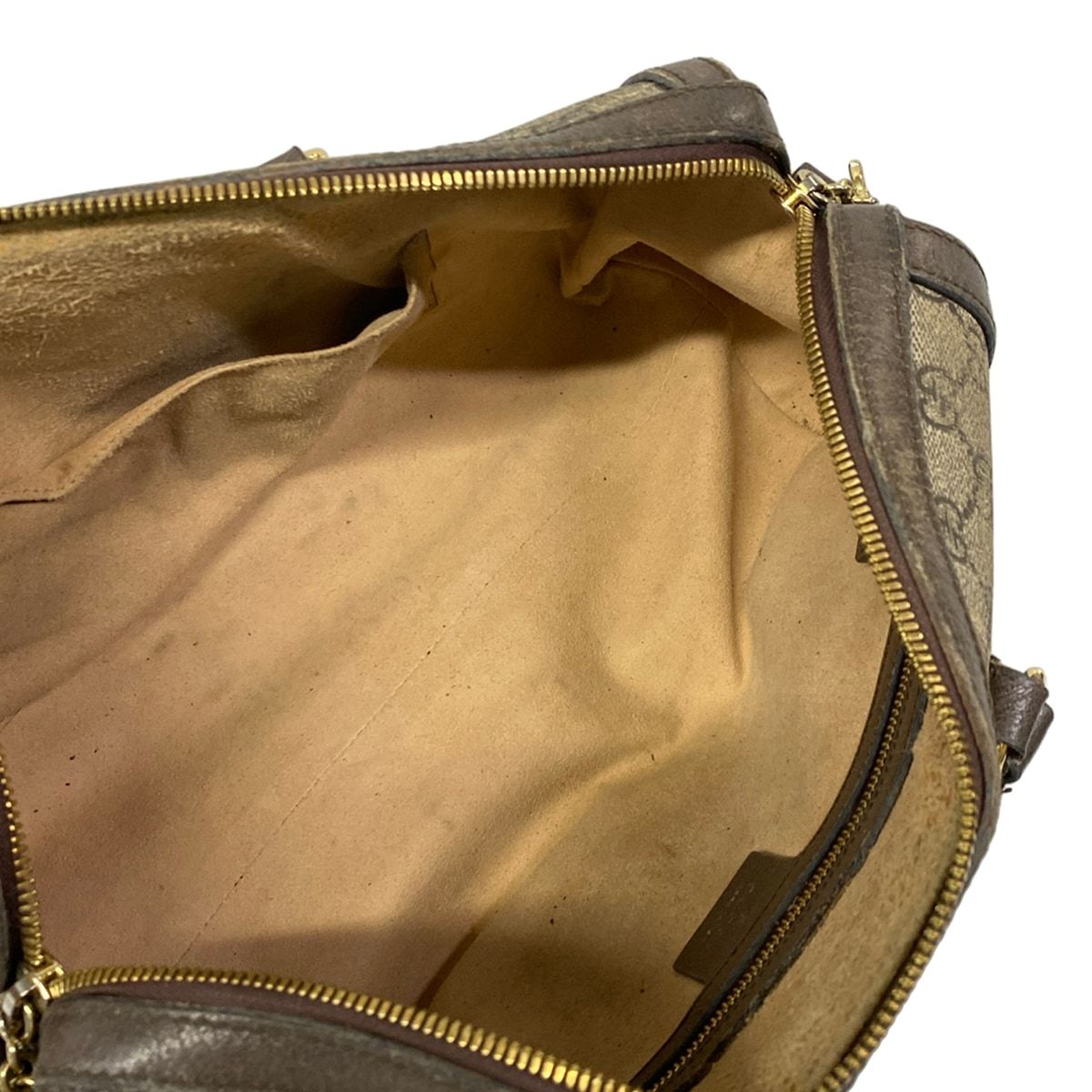 Gucci Handbag Ophidia Medium Top Handle Bag Beige Dark Brown Leather — view 7