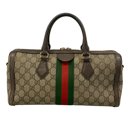 Gucci Handbag Ophidia Medium Top Handle Bag Beige Dark Brown Leather — view 3