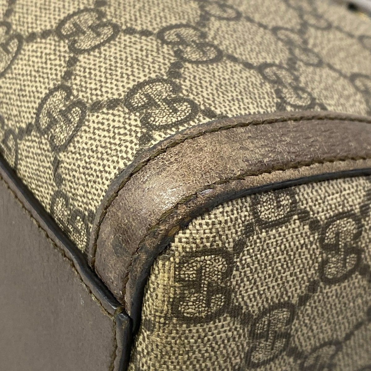 Gucci Handbag Ophidia Medium Top Handle Bag Beige Dark Brown Leather — view 6