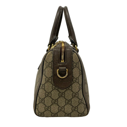 Gucci Handbag Ophidia Medium Top Handle Bag Beige Dark Brown Leather — view 4