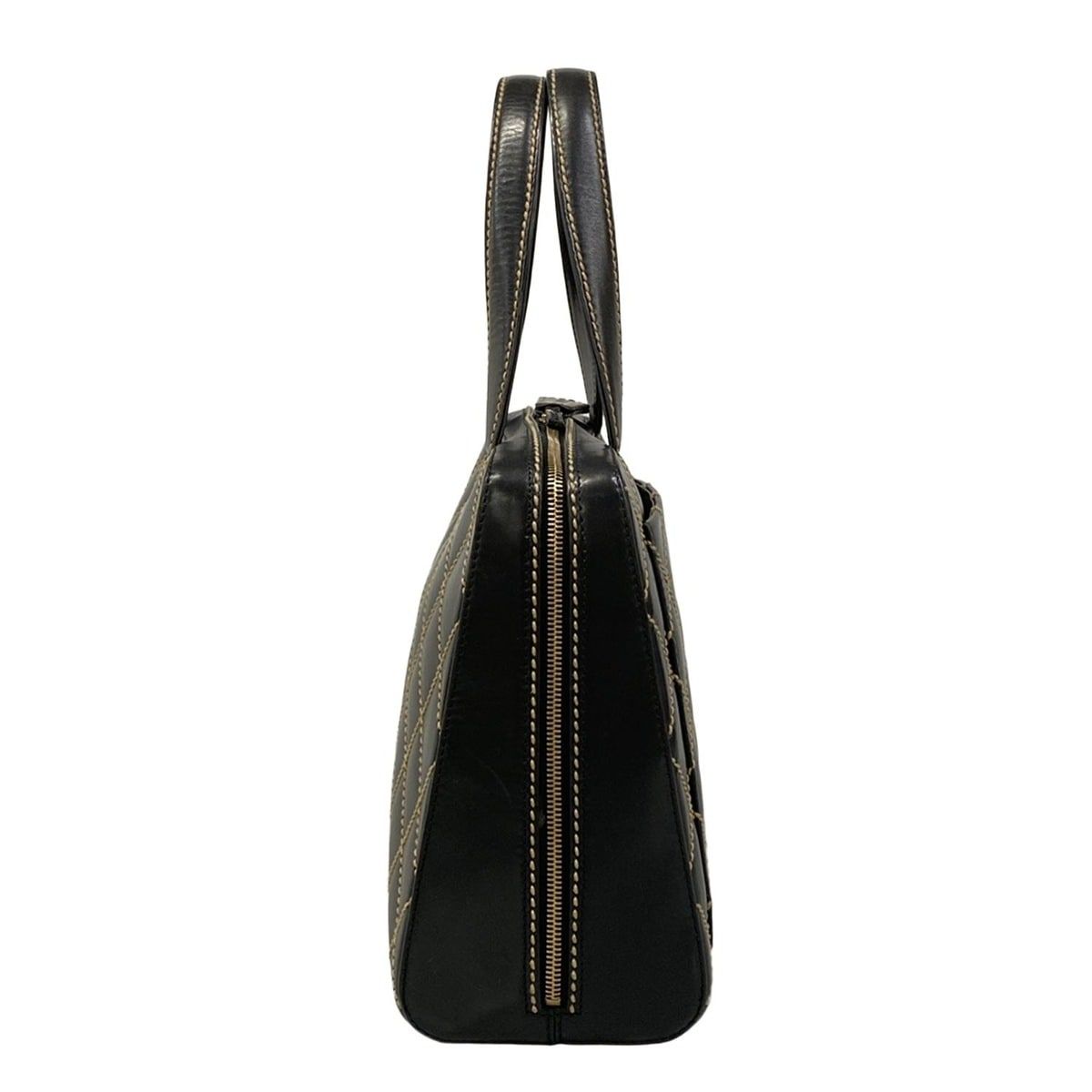 Chanel Handbag Wild Stitch Black Matte Gold Leather — view 4
