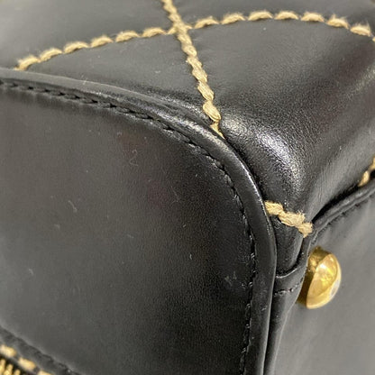 Chanel Handbag Wild Stitch Black Matte Gold Leather — view 6