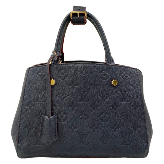 Louis Vuitton Handbag Monogram Empreinte Montaigne BB Marine Rouge Leather