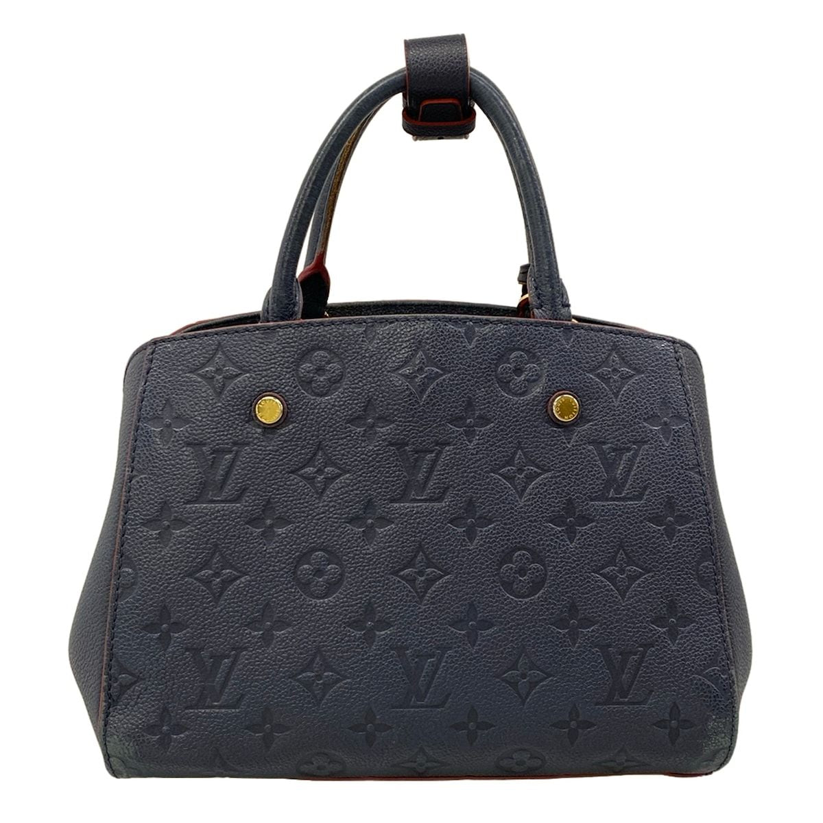 Louis Vuitton Handbag Monogram Empreinte Montaigne BB Marine Rouge Leather — view 3