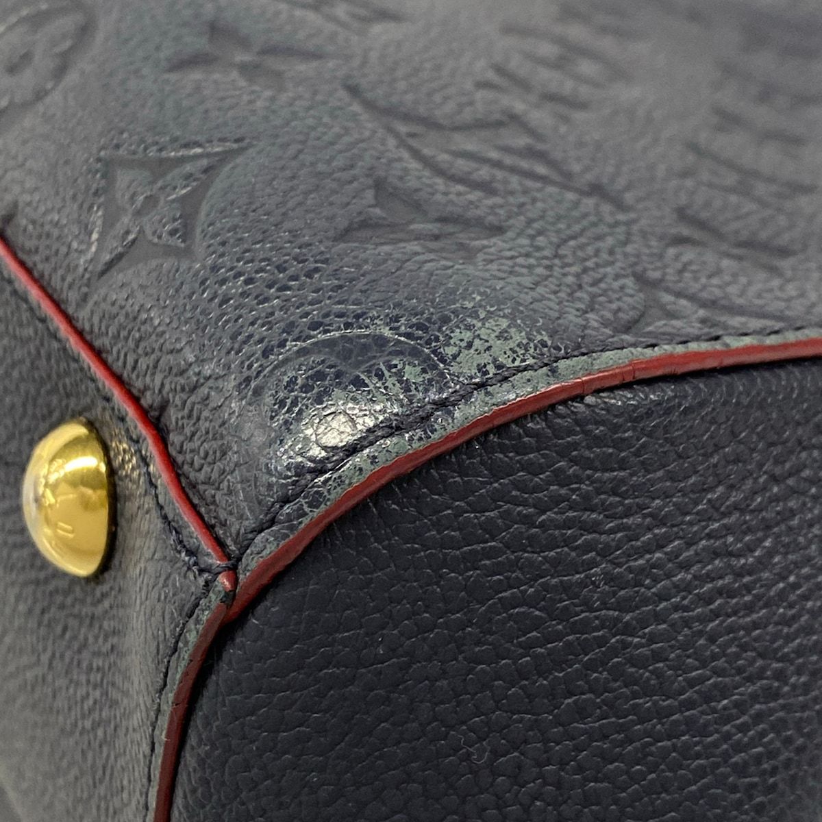 Louis Vuitton Handbag Monogram Empreinte Montaigne BB Marine Rouge Leather — view 6