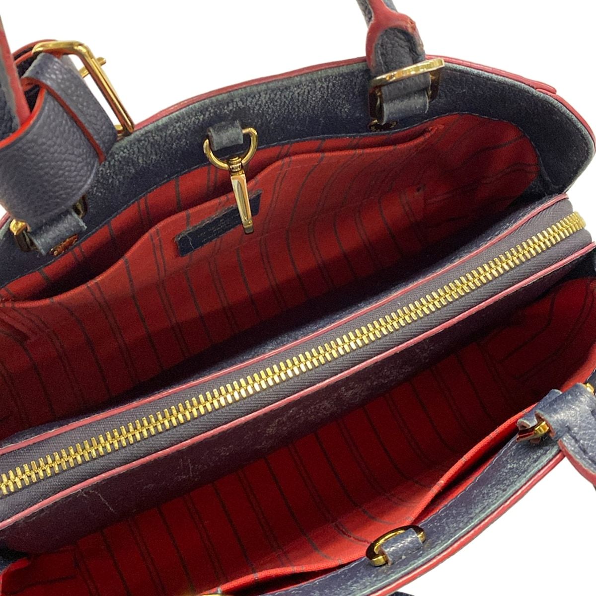 Louis Vuitton Handbag Monogram Empreinte Montaigne BB Marine Rouge Leather — view 7