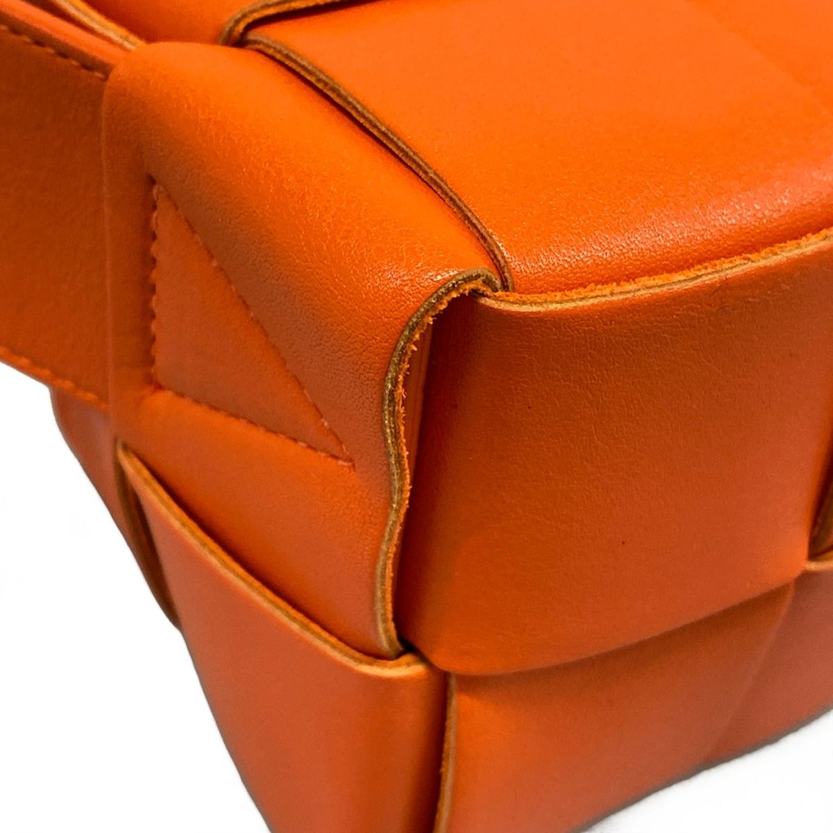 Bottega Veneta Shoulder Bag Maxi Intrecciato Brick Cassette Orange Leather — view 6