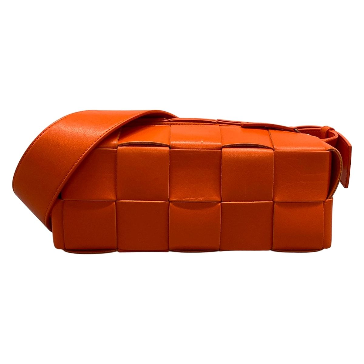 Bottega Veneta Shoulder Bag Maxi Intrecciato Brick Cassette Orange Leather