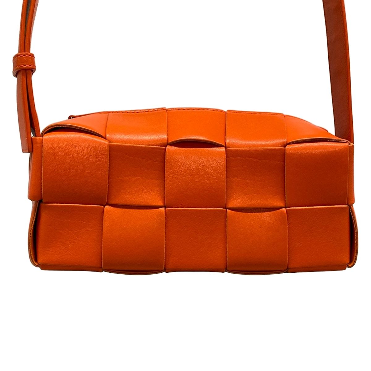 Bottega Veneta Shoulder Bag Maxi Intrecciato Brick Cassette Orange Leather — view 3