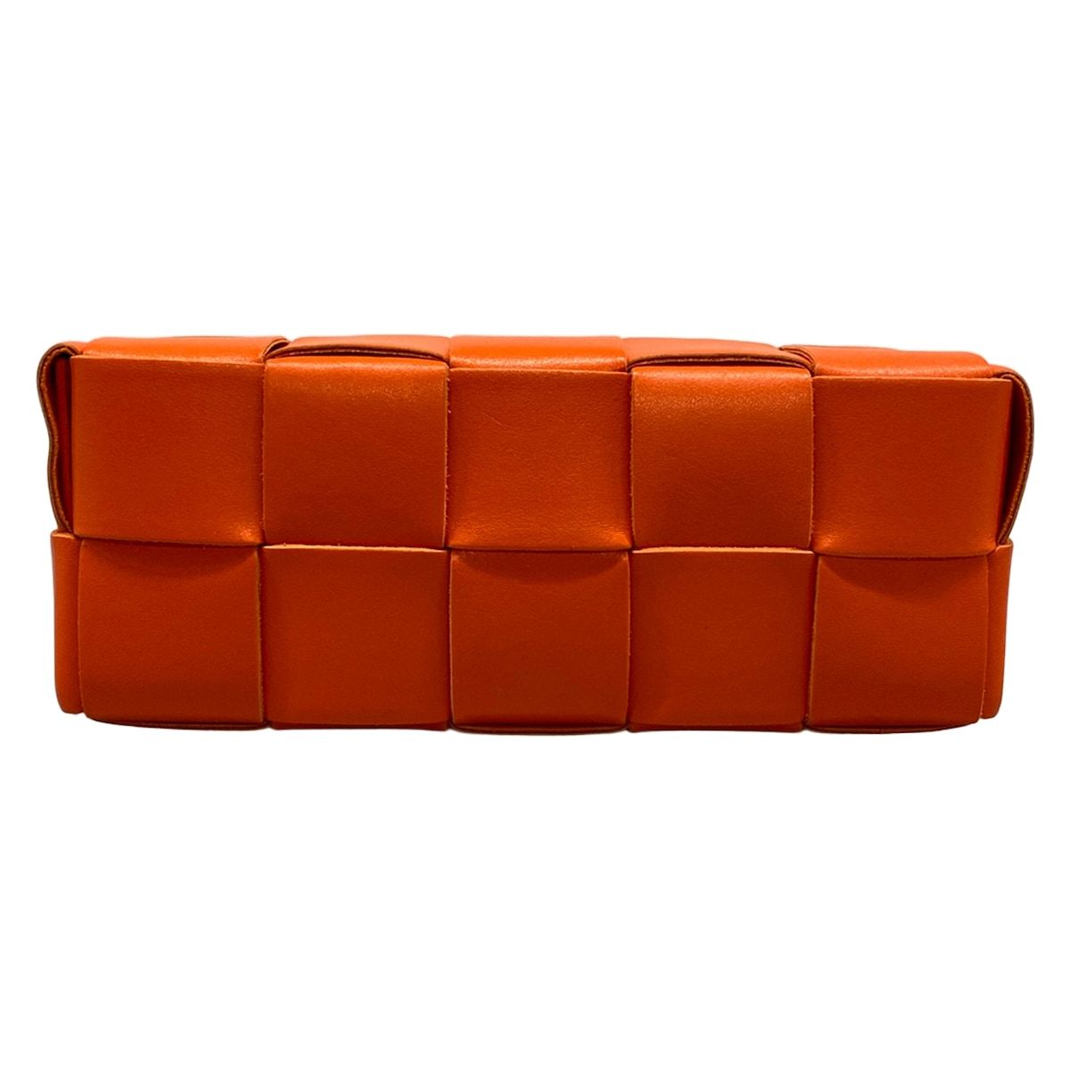 Bottega Veneta Shoulder Bag Maxi Intrecciato Brick Cassette Orange Leather — view 5