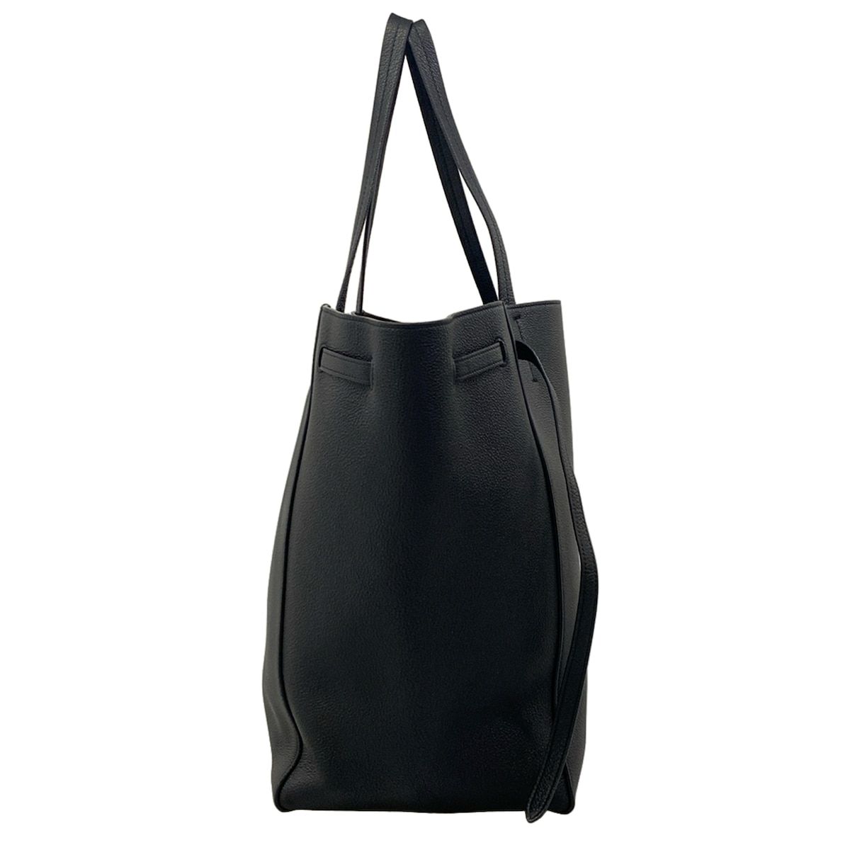 Celine Tote Cabas Phantom Medium with Belt Black Leather — view 2