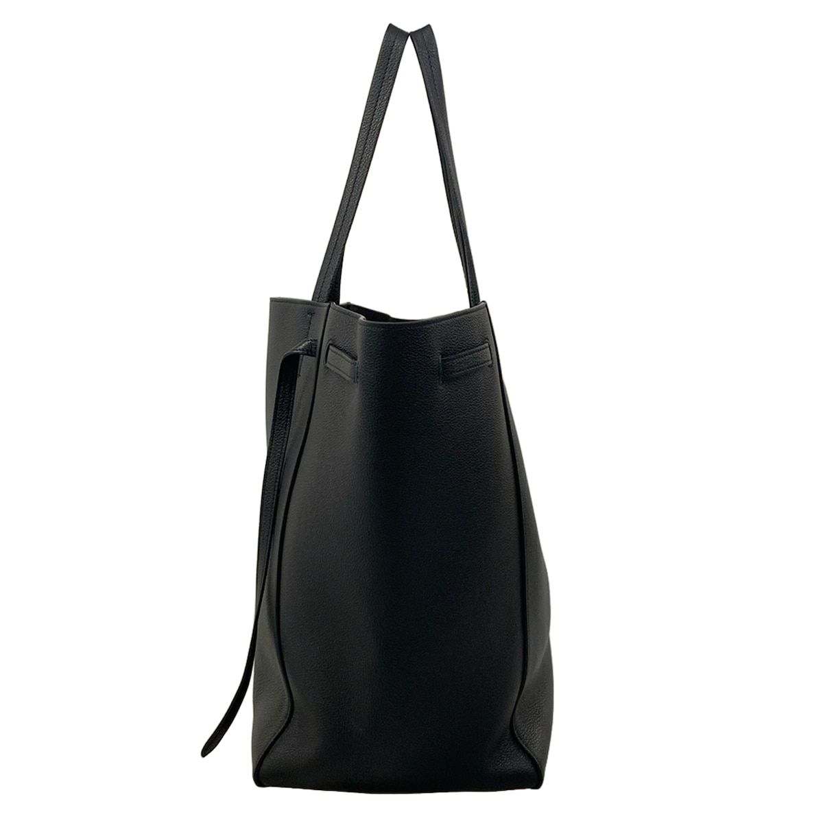Celine Tote Cabas Phantom Medium with Belt Black Leather — view 4
