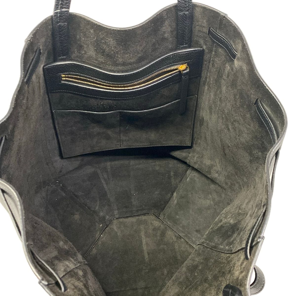 Celine Tote Cabas Phantom Medium with Belt Black Leather — view 7