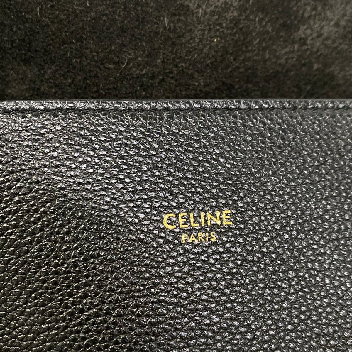 Celine Tote Cabas Phantom Medium with Belt Black Leather — view 8