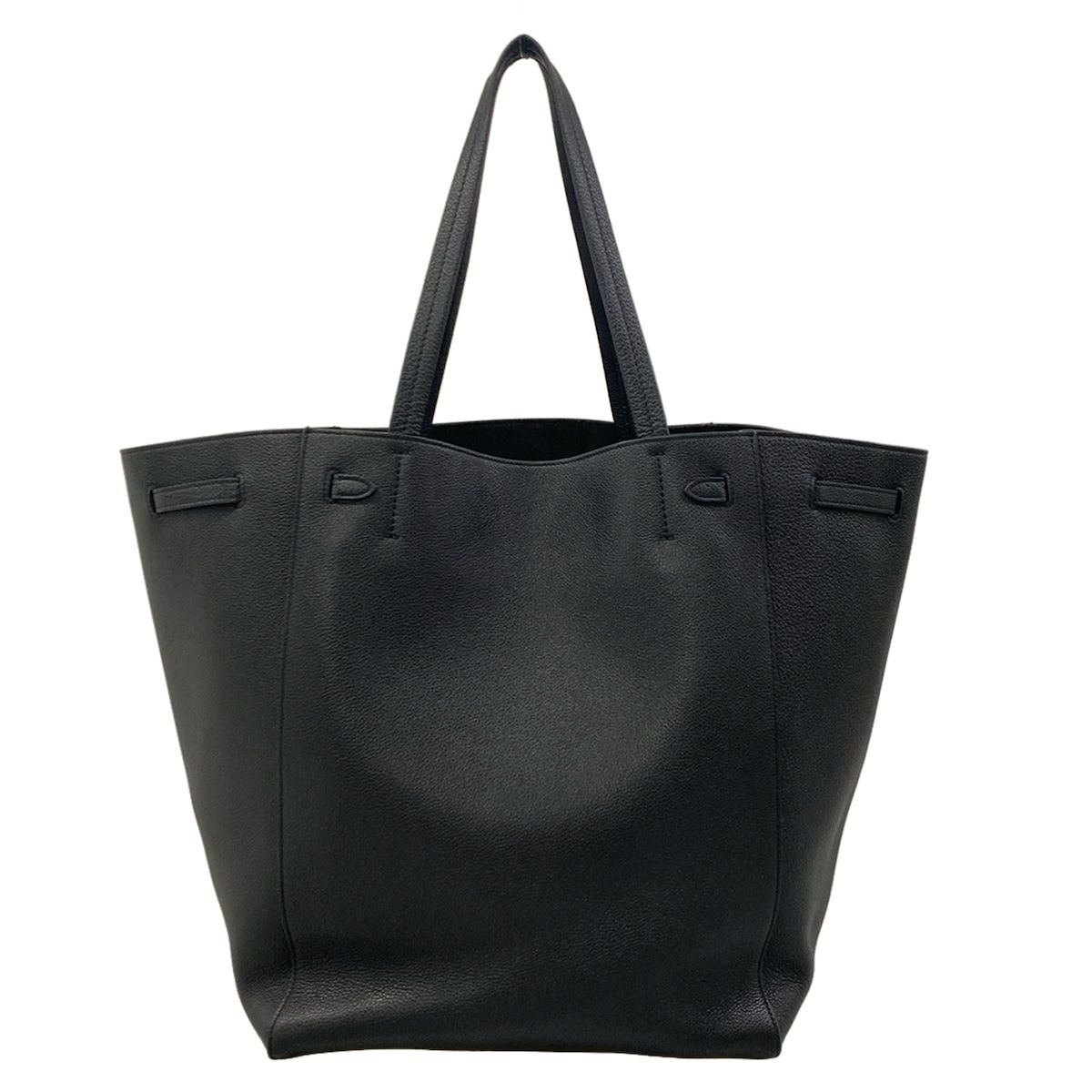 Celine Tote Cabas Phantom Medium with Belt Black Leather — view 3