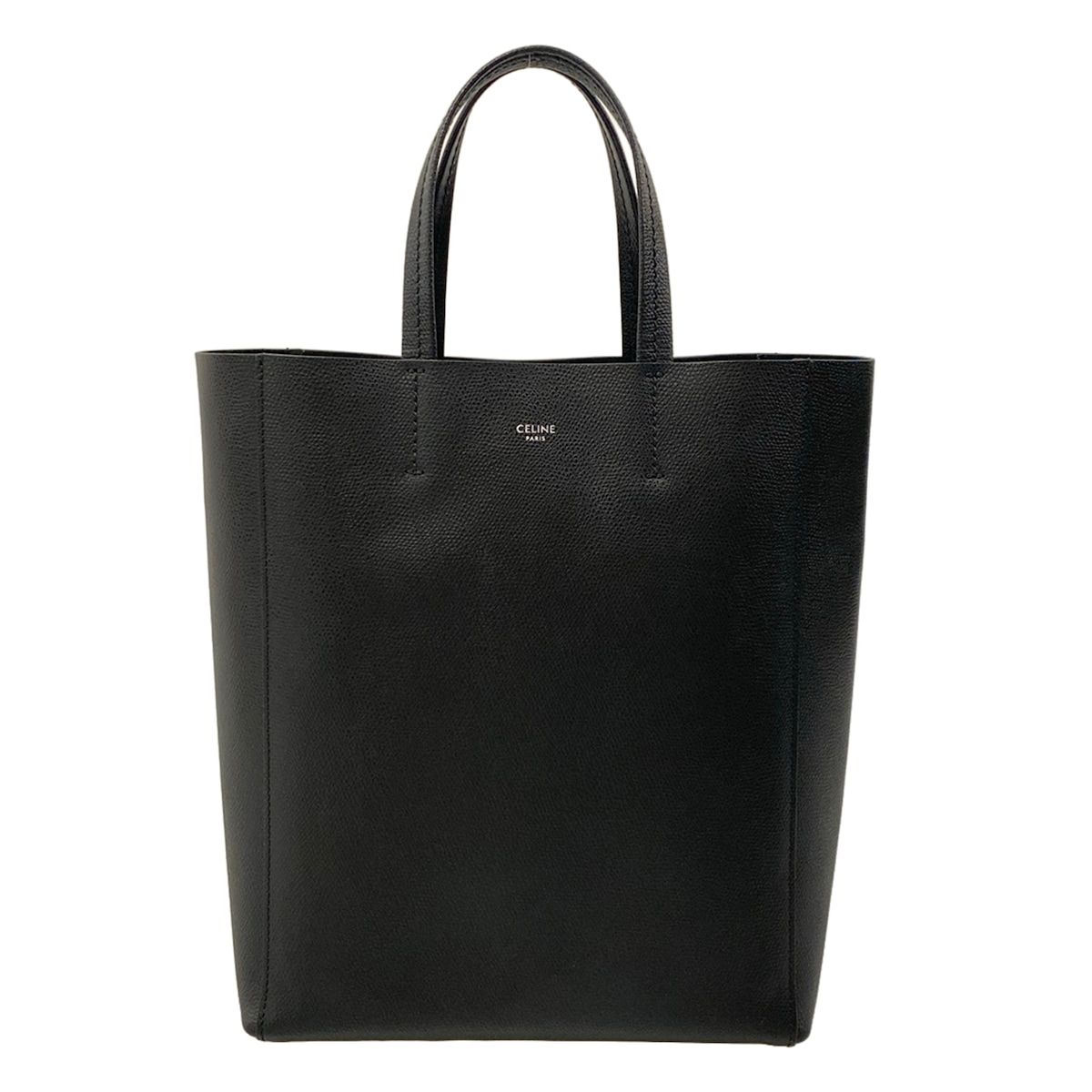 Celine Tote Vertical Cabas Mall Black Leather