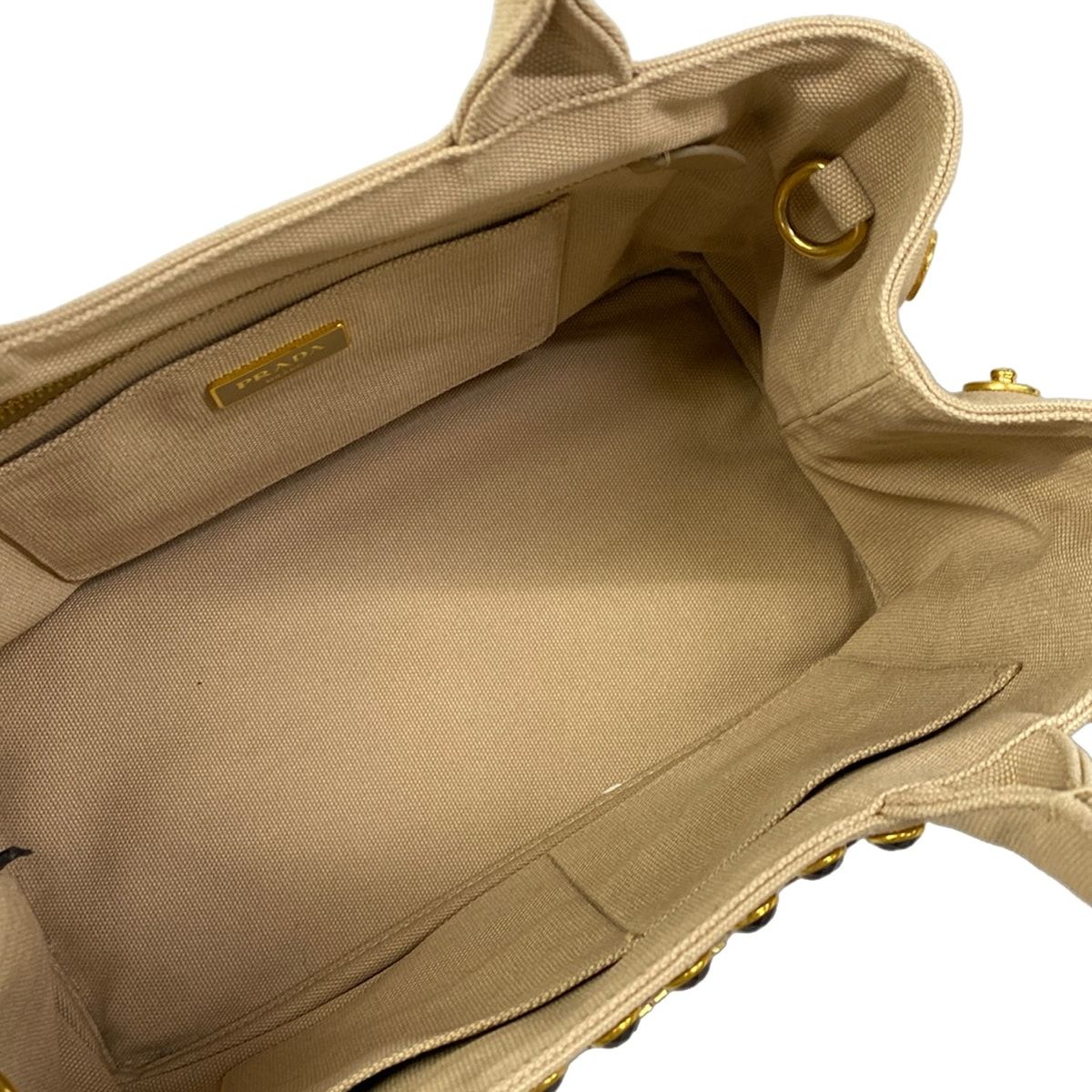 Prada Tote Canapa Beige Bijou Studs — view 7