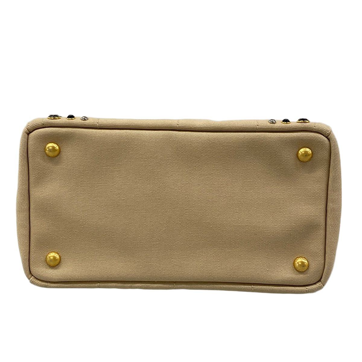 Prada Tote Canapa Beige Bijou Studs — view 5