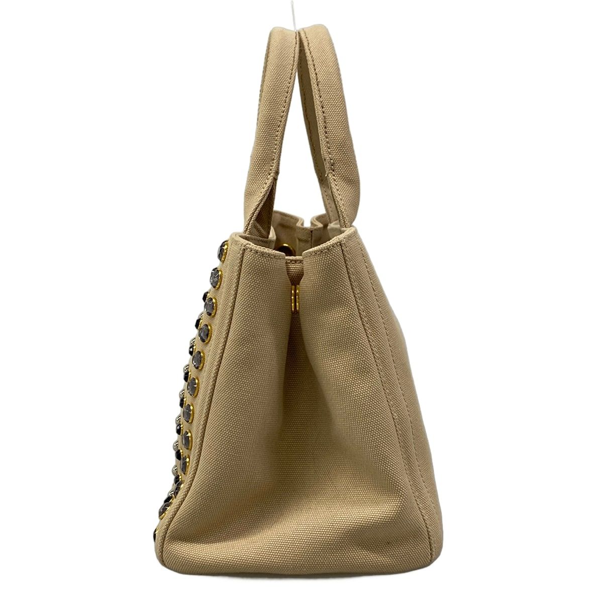 Prada Tote Canapa Beige Bijou Studs — view 4