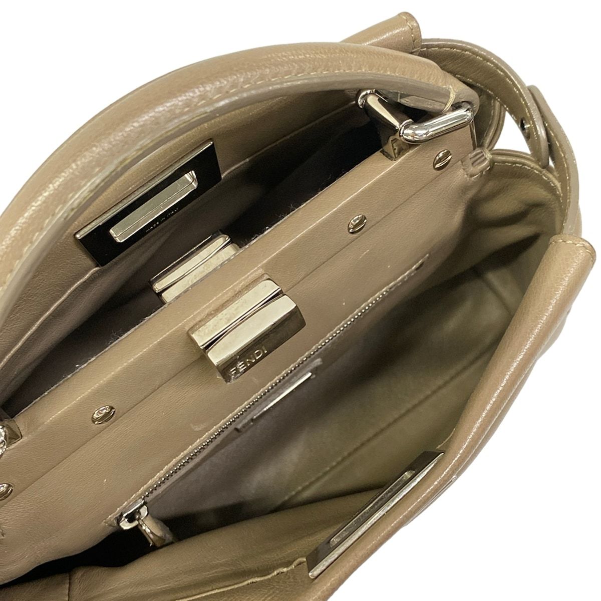 Fendi Handbag Peekaboo Iconic Small Beige Leather — view 7
