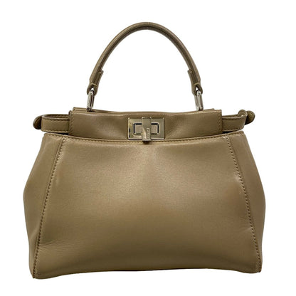 Fendi Handbag Peekaboo Iconic Small Beige Leather — view 3