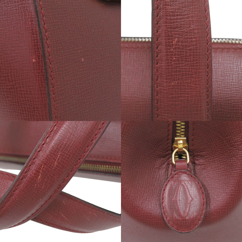 Cartier Mini Boston Bag Must Leather Bordeaux — view 8