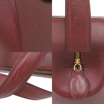 Cartier Mini Boston Bag Must Leather Bordeaux — view 8