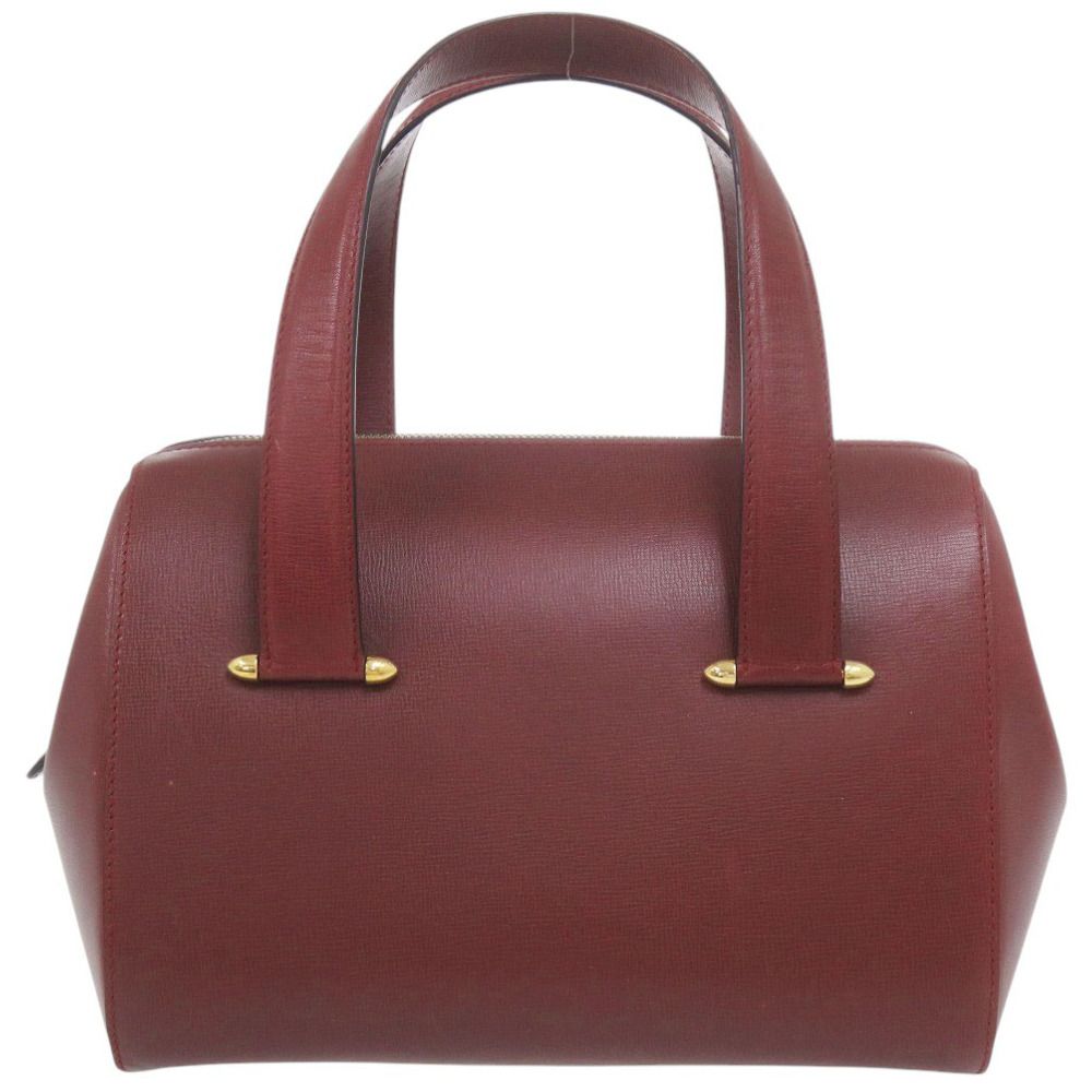 Cartier Mini Boston Bag Must Leather Bordeaux
