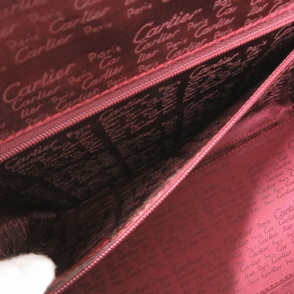 Cartier Mini Boston Bag Must Leather Bordeaux — view 6