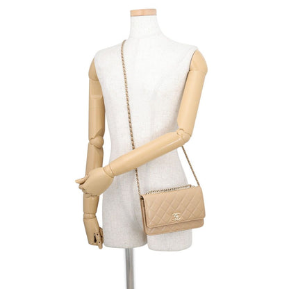 Chanel Chain Wallet Quilted CC Logo Lambskin Shoulder Bag — view 5